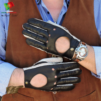 Men Leather Driving Gloves With Crochet (HCOCRO2020)
