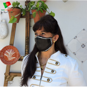 Leather Face Mask/Cover - Sequins - Breathable (Leather_Mask_2_2020)